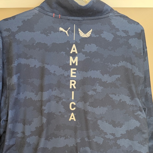 Team USA Golf - Puma x Volition Navy Camouflage Quarter-Zip Pullover - Picture 2 of 5